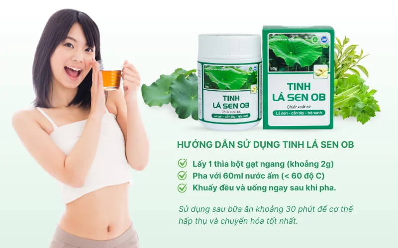 hướng dẫn cách sử dụng tinh lá sen ob