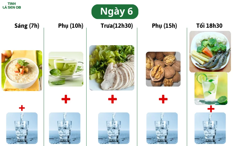 Ngày 6 trong hành trình giảm cân nhanh trong 1 tuần 7kg cho nữ