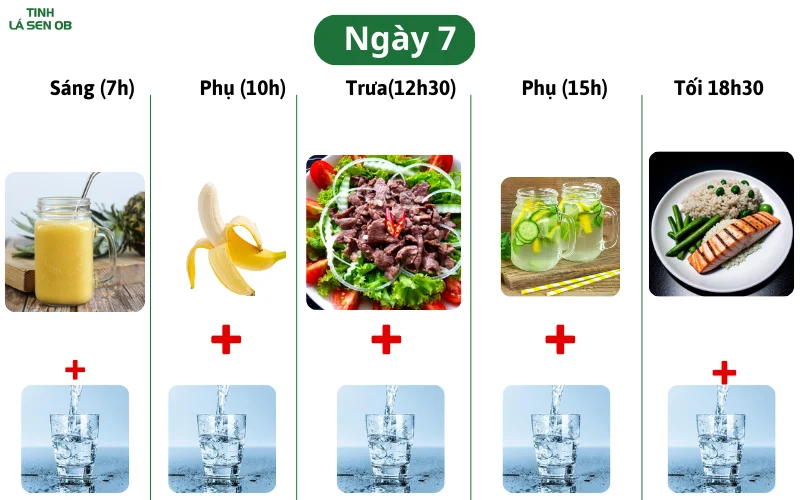 Ngày 7 trong hành trình giảm cân nhanh trong 1 tuần 7kg cho nữ