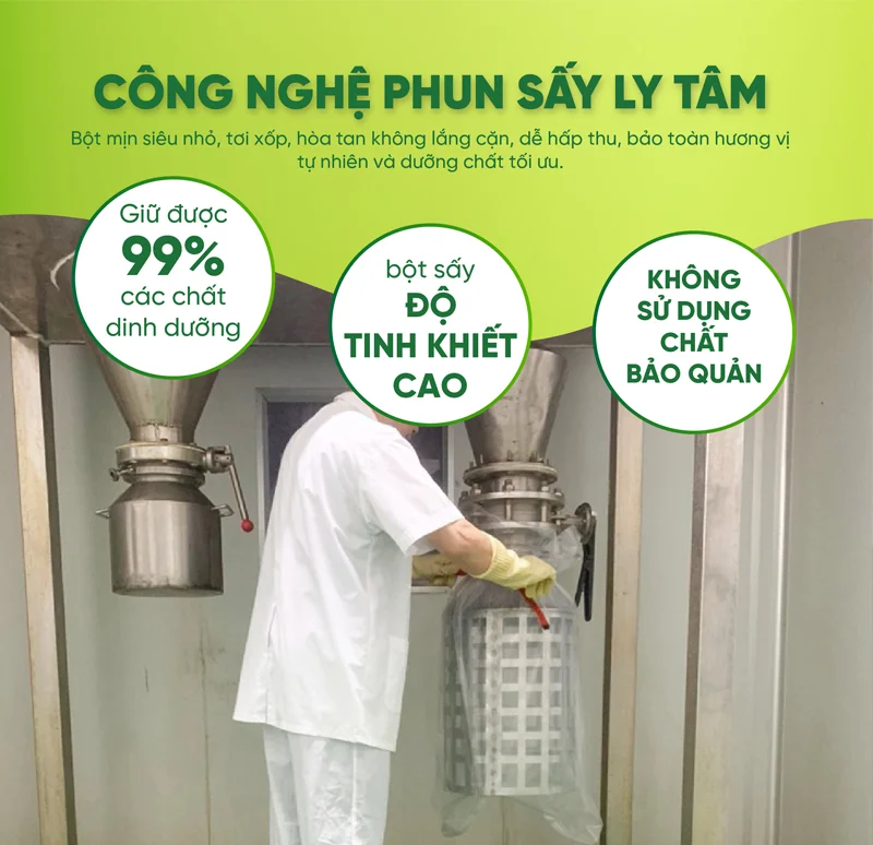 Công nghệ phun sấy ly tâm sản xuất tinh lá sen ob