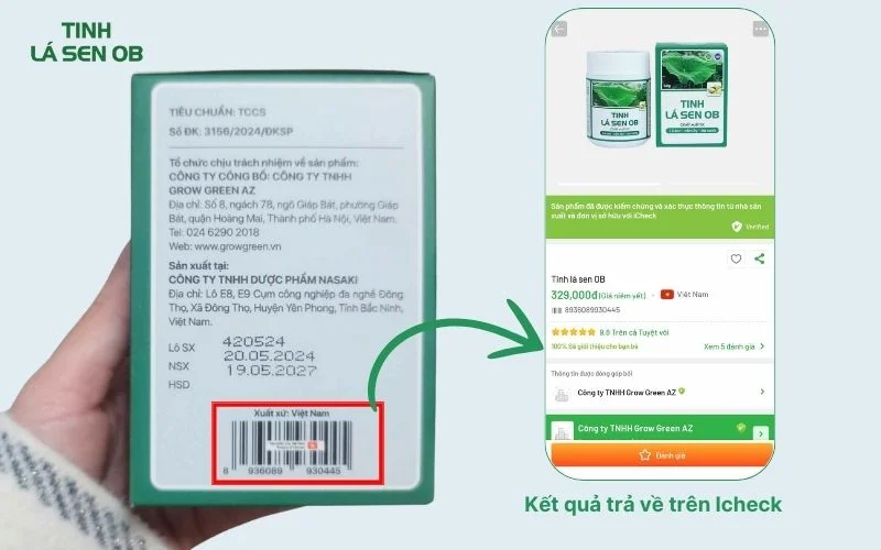 Cách check mã vạch tinh lá sen ob
