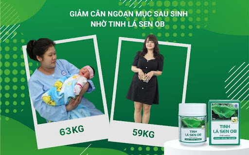 mẹ sau sinh giảm cân nhờ tinh lá sen ob